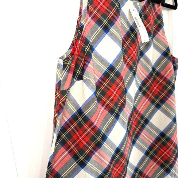 Talbots Tartan Plaid Sleeveless Blouse w/ Ribbon Shoulder — NWT Size 6 - Picture 3 of 8